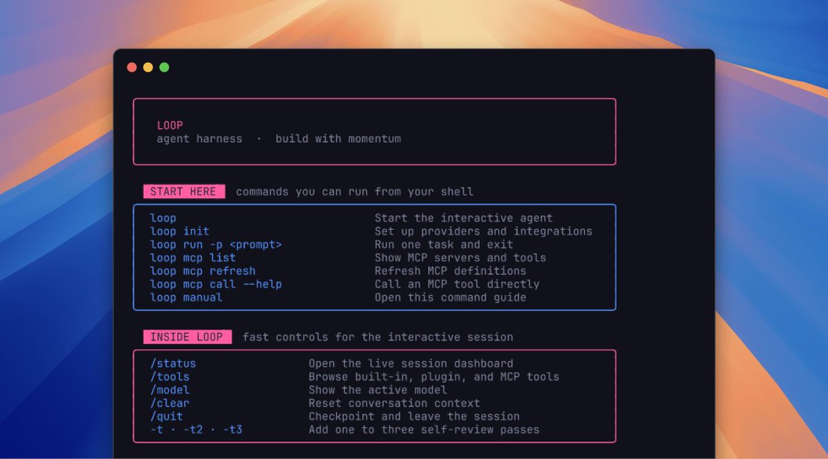 shuvam360's tweet photo. A few years back, I wrote a small tool for myself to perform multi-file edits while talking to a language model. Today, i finally pushed it live.

Meet the loop cli ⎯ a minimal agent harness that you can use with any model of your choice, written in rust. https://t.co/9SKIharUUC