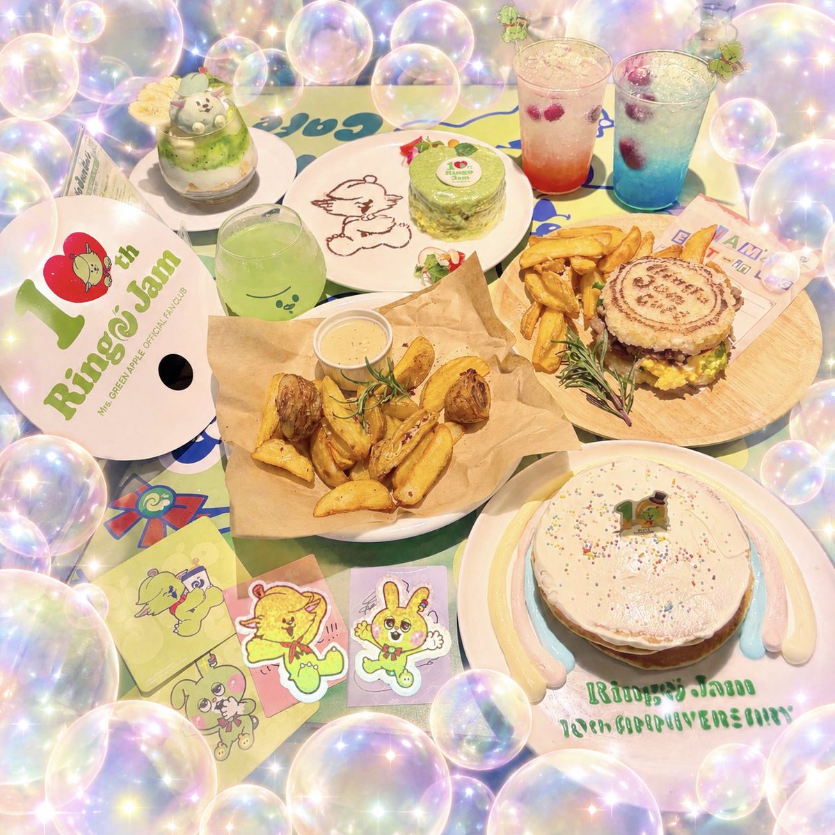 Md2tT724's tweet photo. RingoJamCafe渋谷行ってきた
二人でシェアして食べたよ～
どれも可愛くて美味しくて大満足🫶
楽しい思い出をありがとう🍏💚
#RingoJamCafe
#MrsGREENAPPLE
#RingoJam https://t.co/gaQu05eZqI