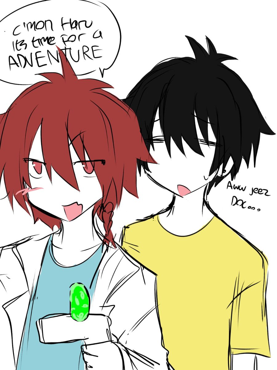 PIMPI5887294844's tweet photo. aki and haru 
#ZENO #rickandmorty #基地絵 https://t.co/yIuQr8ammk