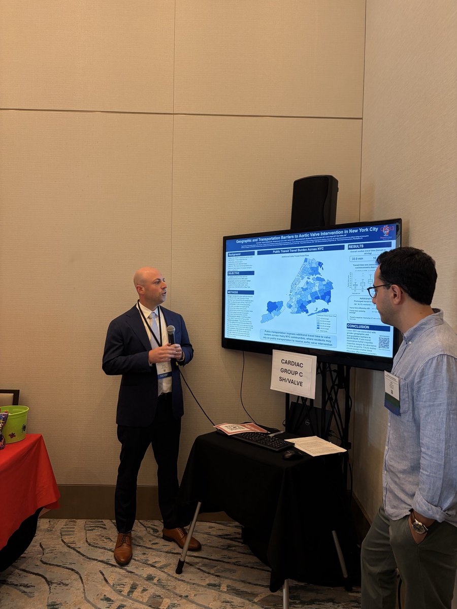 Alex_Kantor31's tweet photo. Thankful to @ECTSS_CTsurg for the opportunity to present our work on geographic and transportation barriers to aortic valve intervention in NYC. Ensuring patients with valve disease can access surgery is a mission Iβll continue fighting for at @HeartBridgeOrg . #ECTSS2026 https://t.co/QWBXvZVXa1