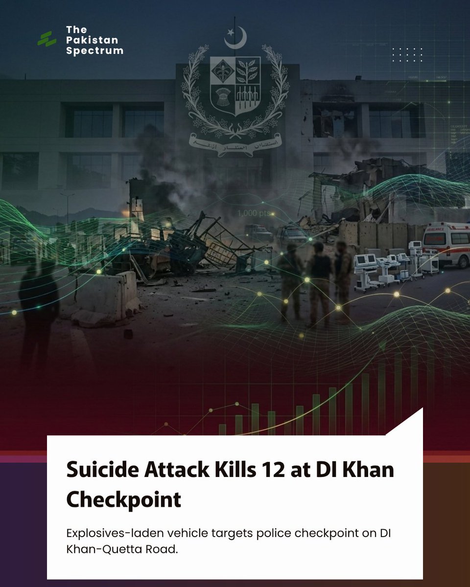 PakSpectrum92's tweet photo. A suicide attack at an anti-smuggling checkpoint in D.I. Khan has reportedly killed 12 people, including women and a child, according to initial reports.

#Security #Terrorism https://t.co/S0OhbCQdXt