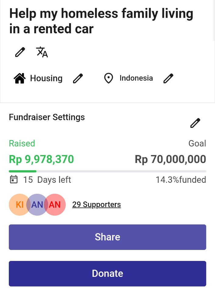 Ryuksasshair's tweet photo. updating my campaign until i hit the goal of 50jt (3k usd) so i can afford a house!! But if you want to help us afford daily needs please DM me for my bank details since i can't withdraw money from the campaign because it would take a few days! 
#donation #fundraising #opendonasi https://t.co/F5yobOBRFC