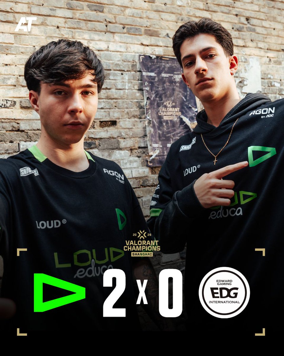 VCTatualizado's tweet photo. ✅🇧🇷 LOUD ESTREIA COM VITÓRIA SOBRE A EDG NO VALORANT CHAMPIONS!

A equipe brasileira não deu chances aos donos da casa e garantiu a vitória de 2 a 0 contra a EDward Gaming em sua partida de estreia no mundial de VALORANT.

O próximo desafio da LOUD será no dia 30, quando enfrentará a Team Vitality valendo a classificação direta para os playoffs.
