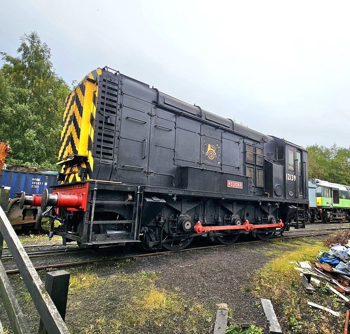 Harrod15S's tweet photo. 12139 'Redcar' in yard at #Grosmont on the #NYMR 25/9/26
#class11 #trains #Gronk #ukshunters https://t.co/sETFpK5st9