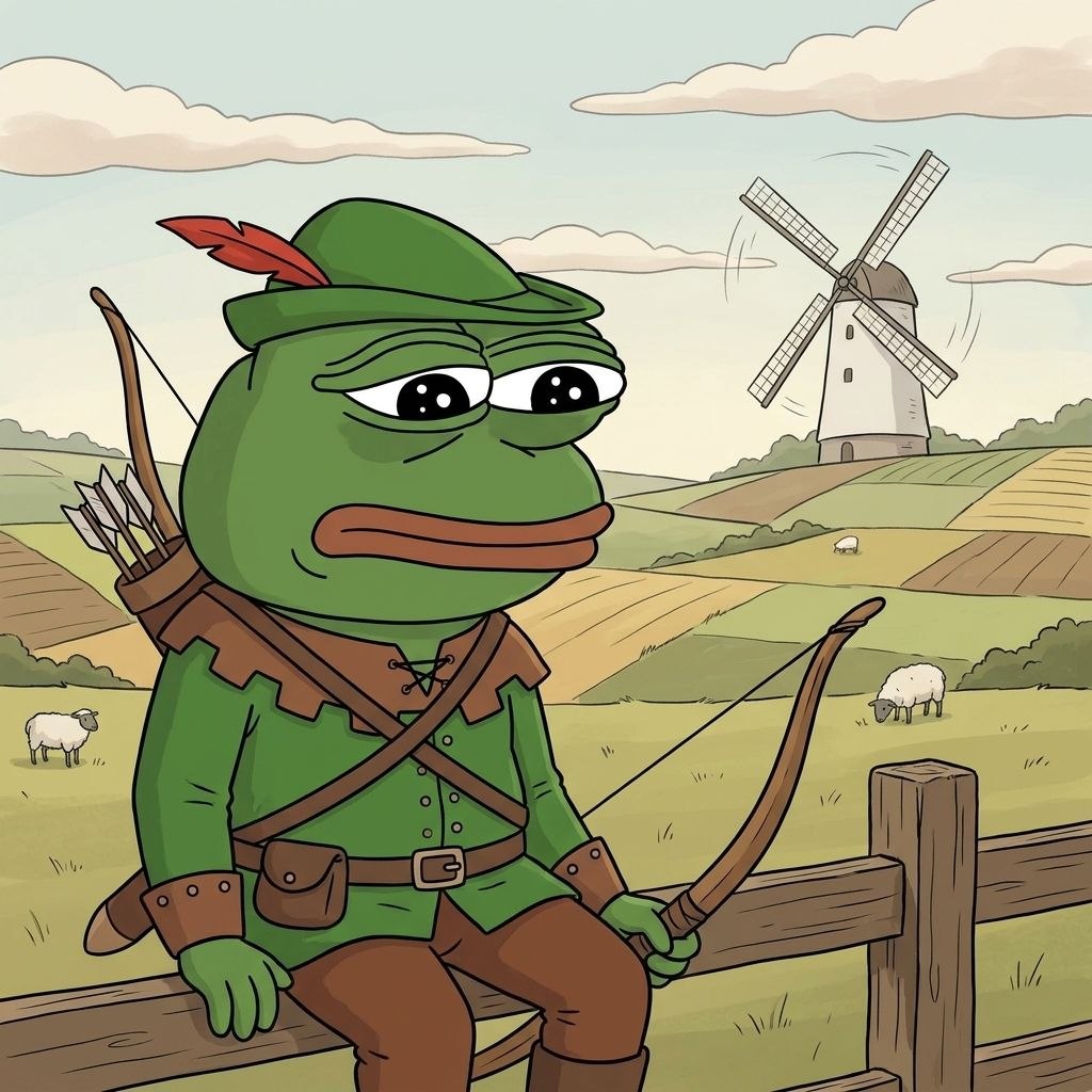 RobinPepeCoin's tweet photo. The windmill is doing all the work today and he is fine with that https://t.co/S0Hip97G3H