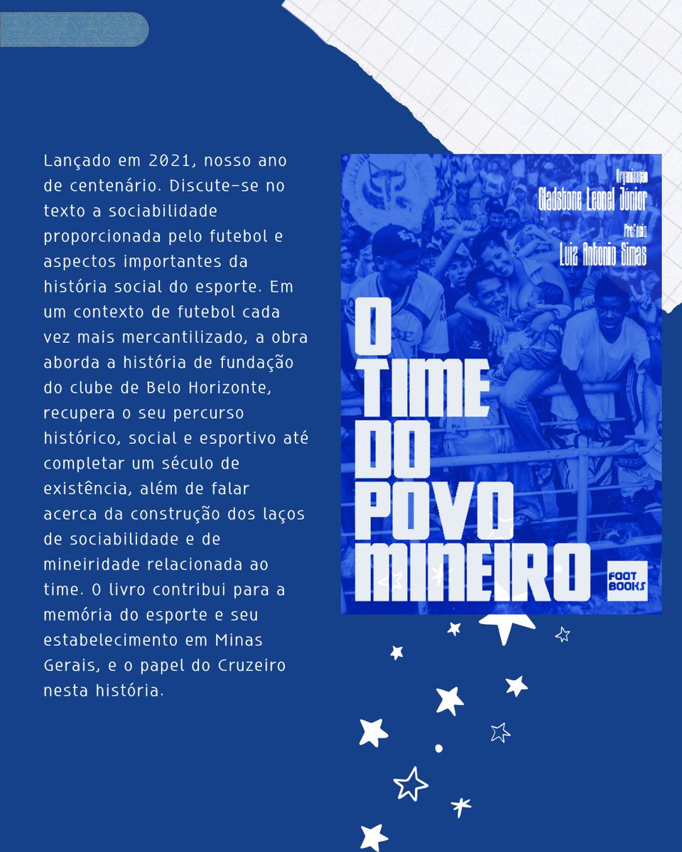 cruleitorestw's tweet photo. Seleção de livros para matar saudade do Cruzeiro na Data Fifa ✨️📚🦊

Um pouco das nossas páginas heroicas e imortais para quem quer aprender mais sobre o time, conhecer histórias marcantes ou iniciar o hábito da leitura com aquilo que amamos 💙

E aí, Cruleitor, qual livro não pode faltar em uma indicação cabulosa? 

#Cruleitores #Cruzeiro