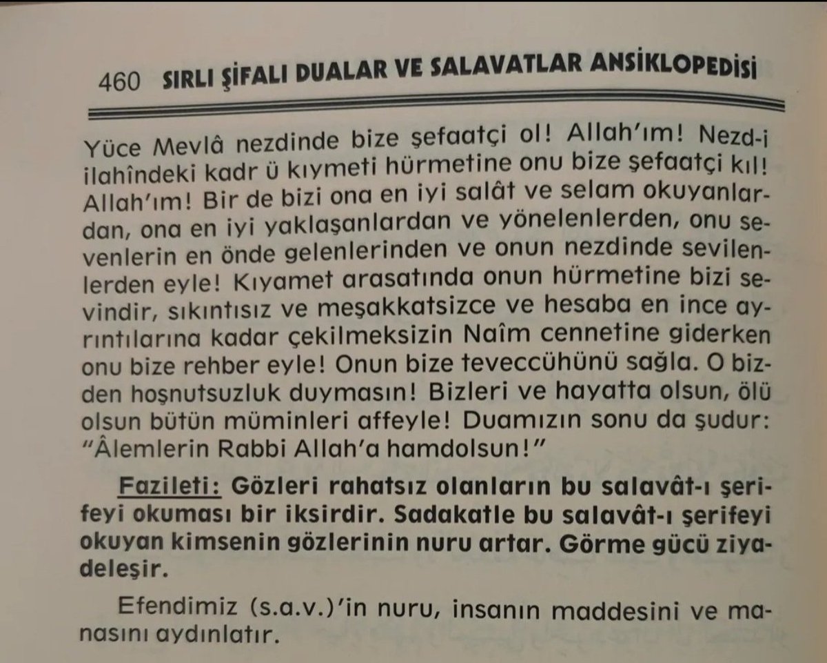 SerdarMercan54's tweet photo. Gözleri rahatsız olanların bu salâvatı şerifeyi okuması bir iksirdir sadakatle bu salâvatı şerifeyi okuyan kimsenin gözlerinin nuru artar görme gücü ziyadeleşir https://t.co/xzrDMqrnIX