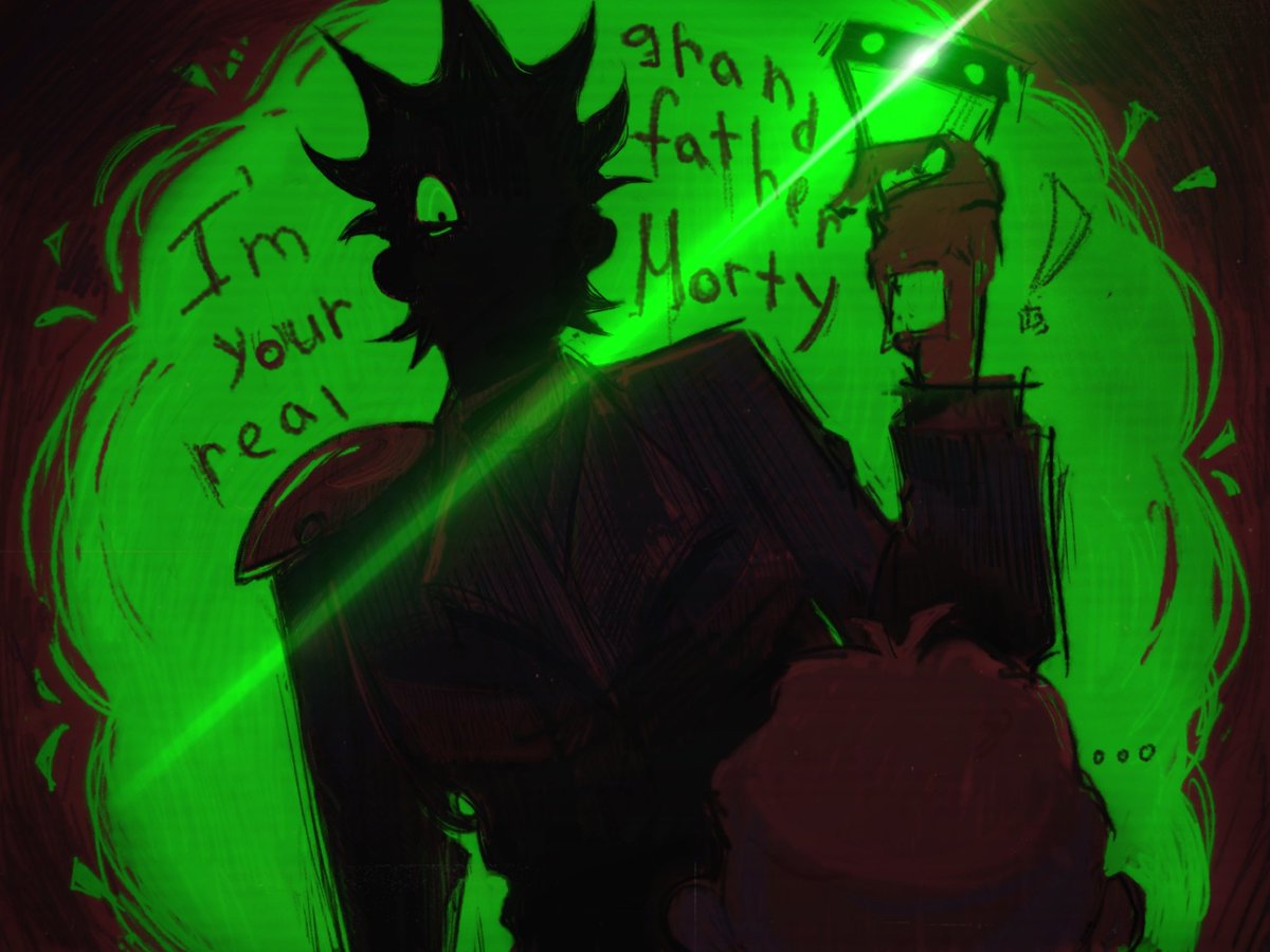 guernherch79823's tweet photo. I probably should have written "grandpa", in any case, this art was gathering dust in my phone gallery for a long time 
#art  #rickprime #rickandmorty #morty https://t.co/y8BTvZUMHt