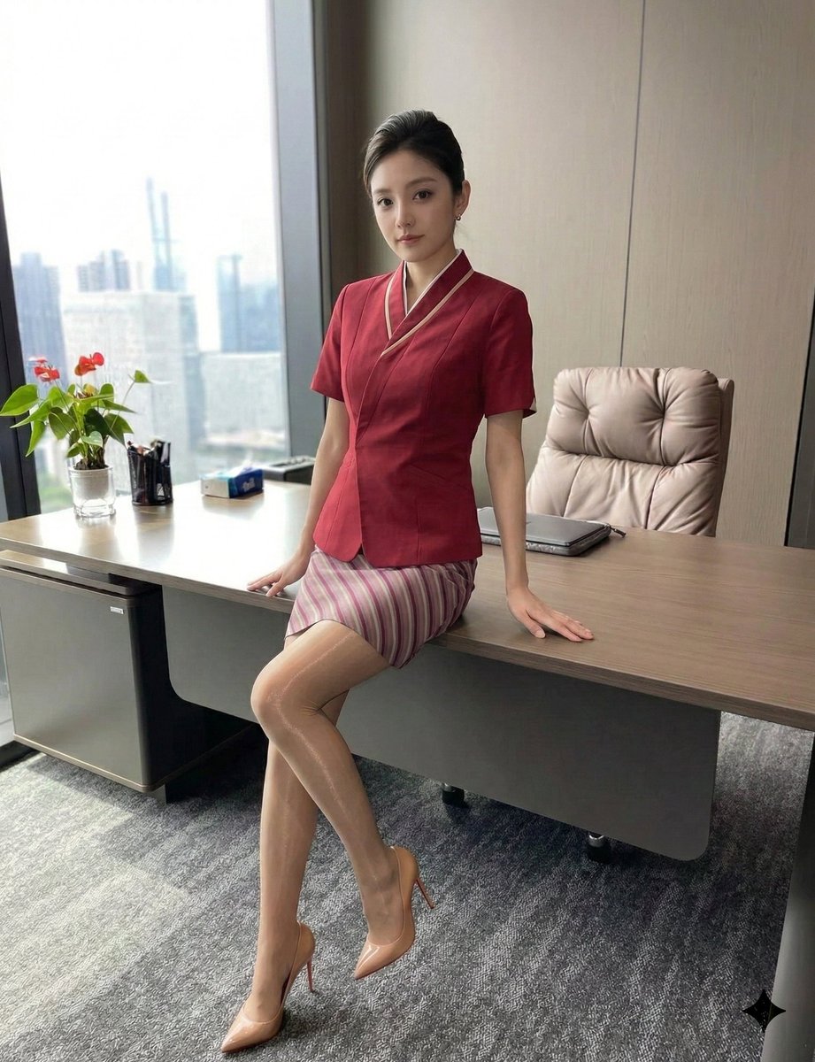 gachisnow's tweet photo. "今天机长放假，被高管借来当一天私人秘书，听说这个岗位的潜规则是……必须穿极光丝袜？" https://t.co/UUDNOzcMIv