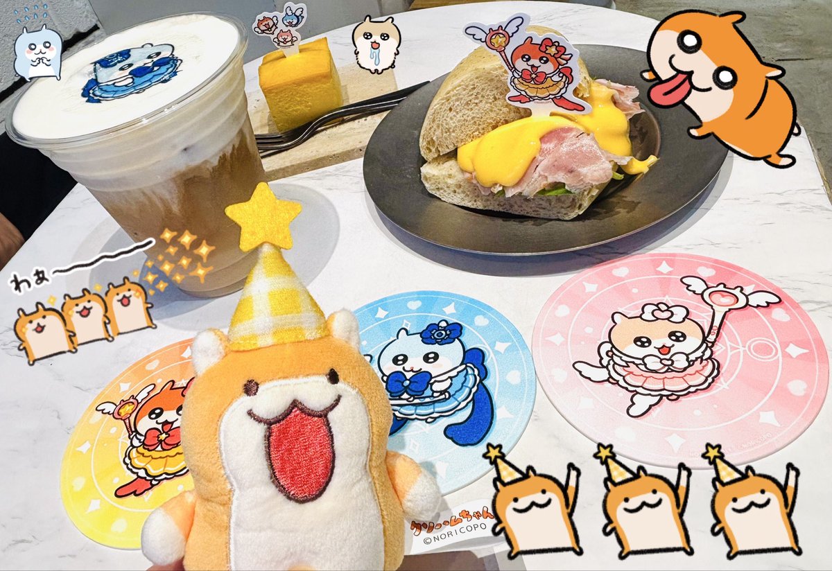 sprham9's tweet photo. クソハムちゃんのコラボカフェ行ってタイトーステーションで推しのユキハムちゃんをゲット🐹🩵
ランダムアクリルはコビハムちゃんが来てくれた！とってもプリティーପ(⑅ˊᵕˋ⑅)ଓ
物理攻��ハムのステッカー欲しかったな〜
#クソハムちゃん https://t.co/2EKoOAV0JT