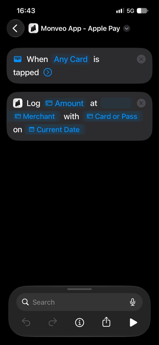 monveoapp's tweet photo. Tips Apple Pay Nihhh 🤘🏻😬

lagi rame nih soal apple wallet di iOS 27, kalian bisa loh nyatet otomatis pake shortcut bawaan apple ke https://t.co/hMsn4gHgtk

caranya pilih automation → pilih shortcut monveo apple pay → masukin variabel “amout”, “merchant” dan “cardnya”

nah nanti transaksi kalian otomatis kecatet deh 🙌🏼