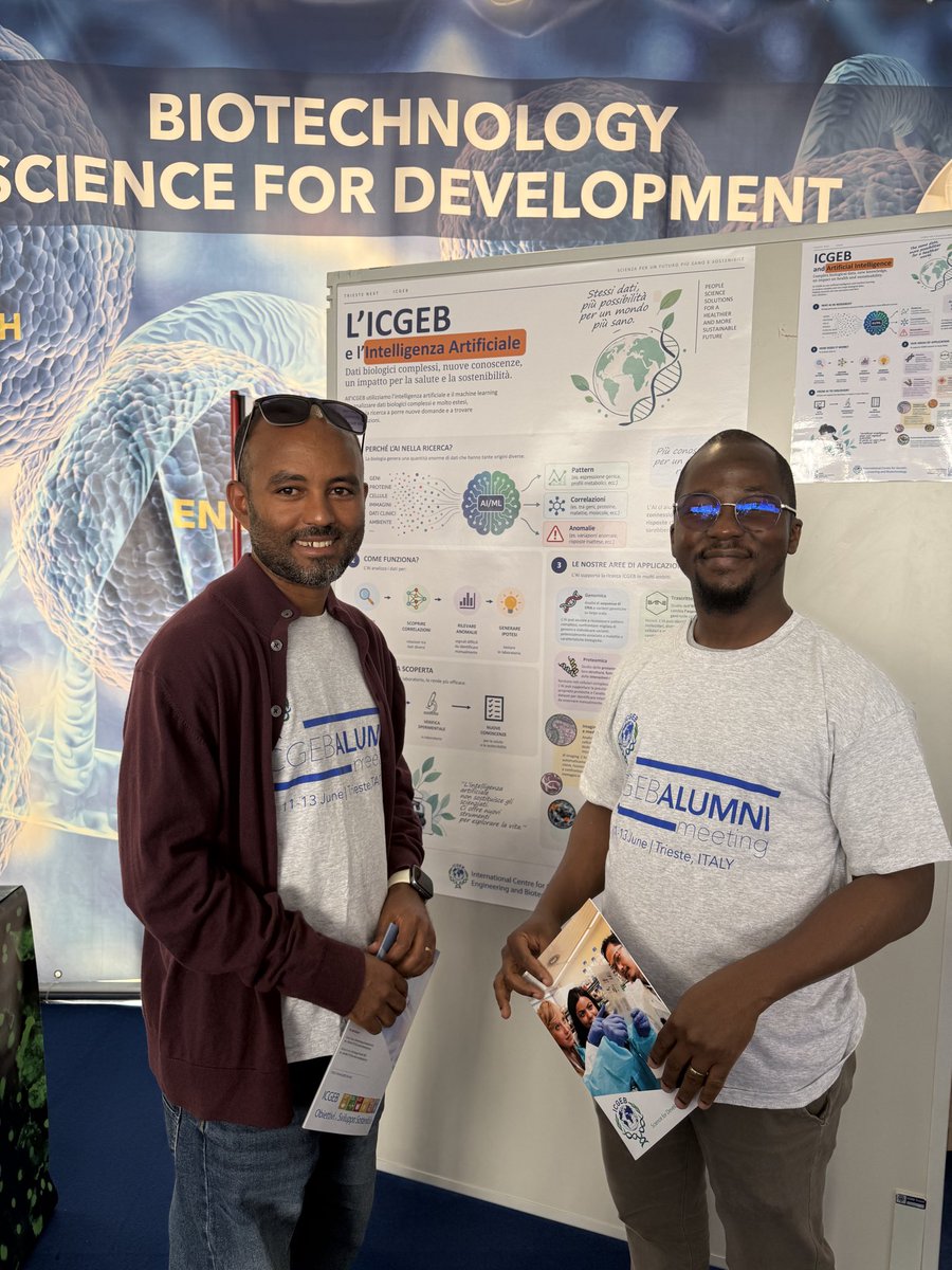 ICGEB's tweet photo. The researchers you meet - Day 2 @TriesteNext at the ICGEB stand! #triestenext #sciencefordevelopment #research #science https://t.co/4xdVxsqYGf