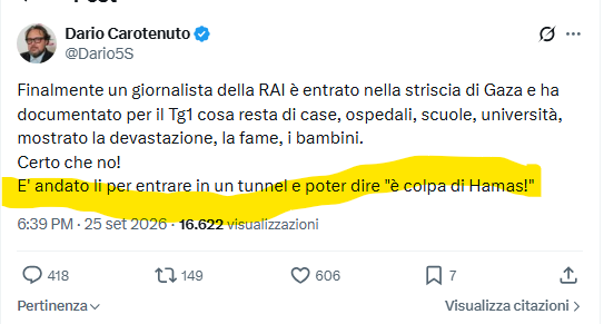 x810990's tweet photo. +++ORA E' UFFICIALE+++
@Dario5S del più noto @Mov5Stelle di @GiuseppeConteIT 
NON VUOLE CHE SI SAPPIA DEI TUNNEL DI #HAMAS
non serve aggiungere altro.
Buona estinzione politica a tutti. https://t.co/UDOEOAchlu