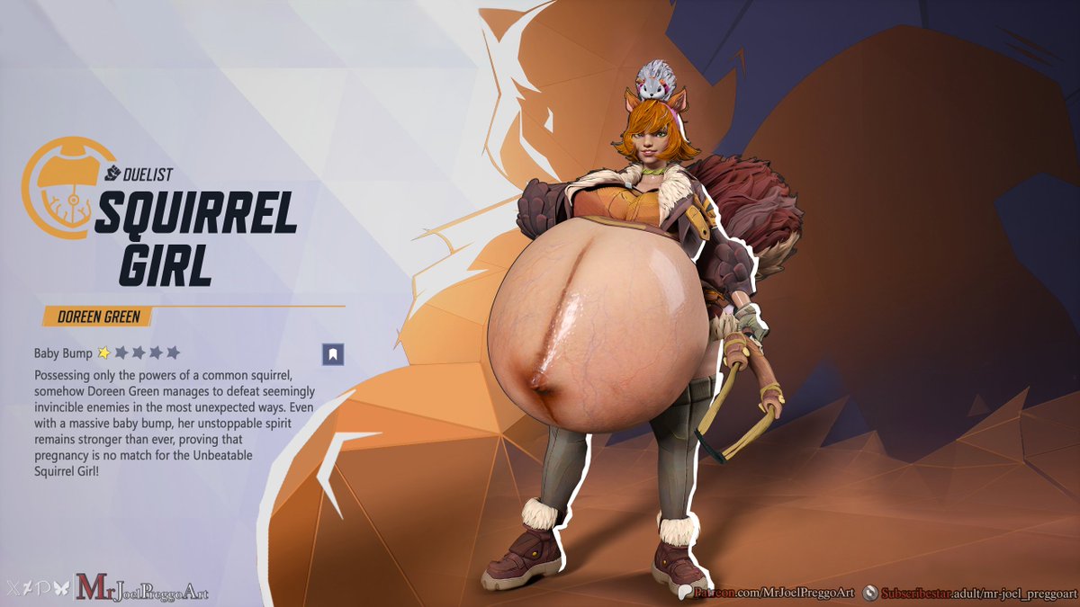 MrJoelPreggoArt's tweet photo. 🐿️P&amp;S Poll Winner – Preggo Rivals: Squirrel Girl🐿️

The final winner of this month's poll is the Unbeatable Squirrel Girl!!!!!!!!!!!!!! :0
She's ready to enjoy her new pregnant belly and show everyone that even a massive baby bump can't slow down the most powerful duelist😍 https://t.co/ZjMQncrGav