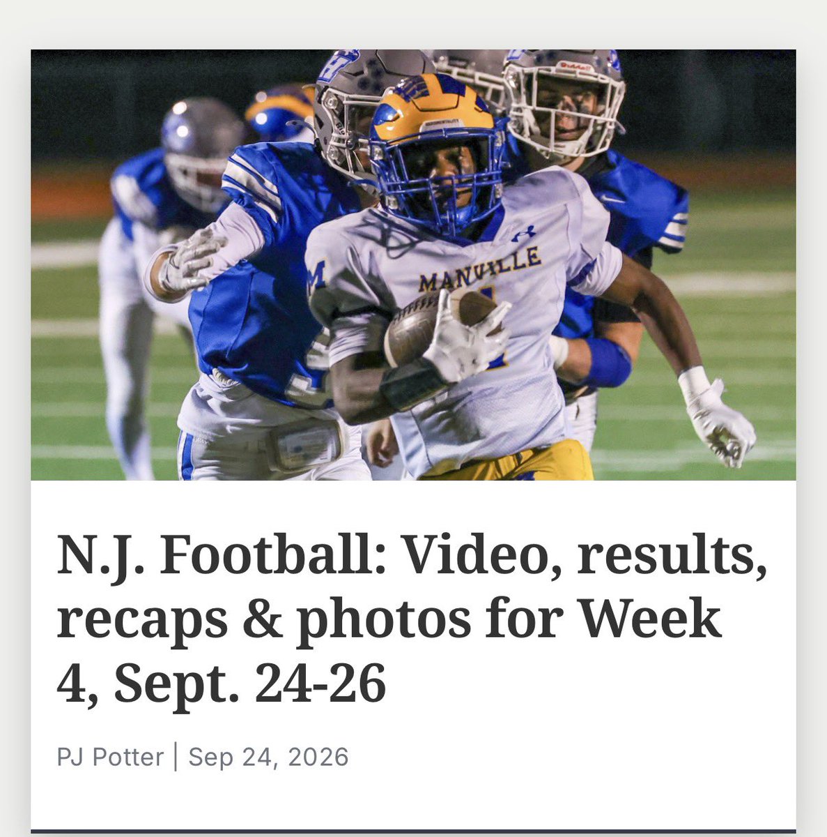 MHSGRIDIRON26's tweet photo. Front page of @HSSportsNJ looks good today!
#Horsepower #HerdMentality #TourneyTough #MustangCountry #NJFootball https://t.co/Zz1TwT50ef