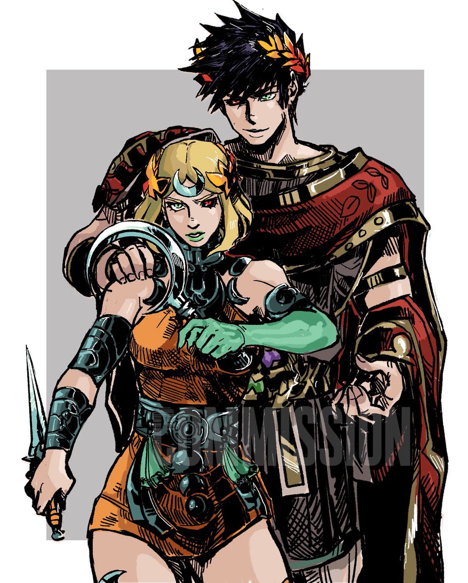 Bryan_Graham510's tweet photo. Late Hades 2 anniversary so here’s the art I commissioned of my favorite hades kids (aka “sis go beat up the old man”
#hades2 https://t.co/RyZWw4AykH