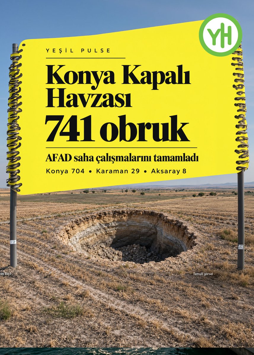 yesilhabernet's tweet photo. #AFAD, Konya Kapalı Havzası’ndaki #Obruk haritası için saha çalışmalarını tamamladı. Envanterde 741 kayıt var: Konya 704, Karaman 29, Aksaray 8. Sayı, yeni oluşumlarla sınırlı değil.  
https://t.co/HGipUkc5qI https://t.co/eg5SuiGPOQ