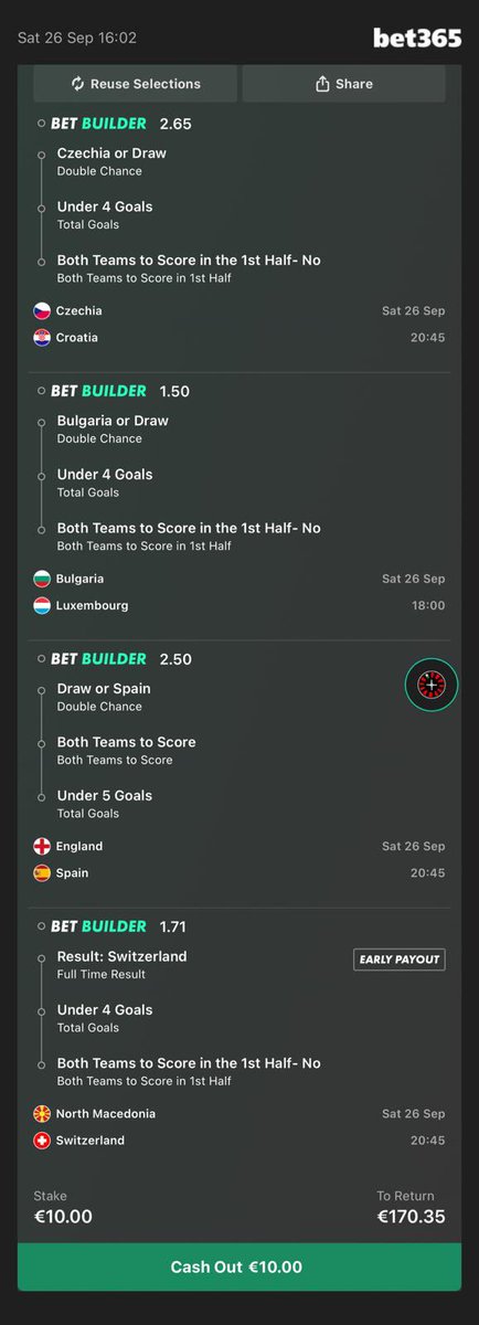 OddsmanHQ's tweet photo. 🎩 THE ODDSMAN HAS SPOKEN.

Today’s 4-game Nations League acca is LOCKED IN. 🔒

€10 ➡️ €170.35

🇧🇬 Bulgaria vs Luxembourg
🇨🇿 Czechia vs Croatia
🏴 England vs Spain
🇲🇰 North Macedonia vs Switzerland

Yesterday didn’t land. We move. ⚽

#nationsleague #bet365 

Full slip 👇 https://t.co/dapMpIj8oZ