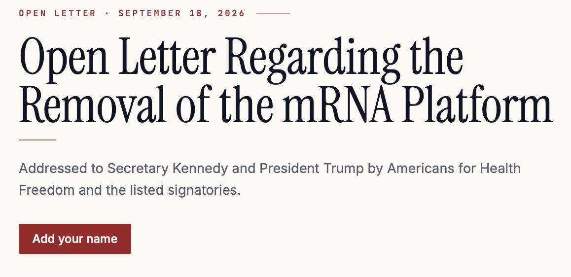 MaryBowdenMD's tweet photo. We started with 160 and multiplied by 10 to nearly 1600 signatories in less than a week. Doctors, nurses, scientists, politicians, media figures and 880 concerned citizens from all over the country are calling on @SecKennedy and @POTUS to pull the dangerous COVID shots off the market.