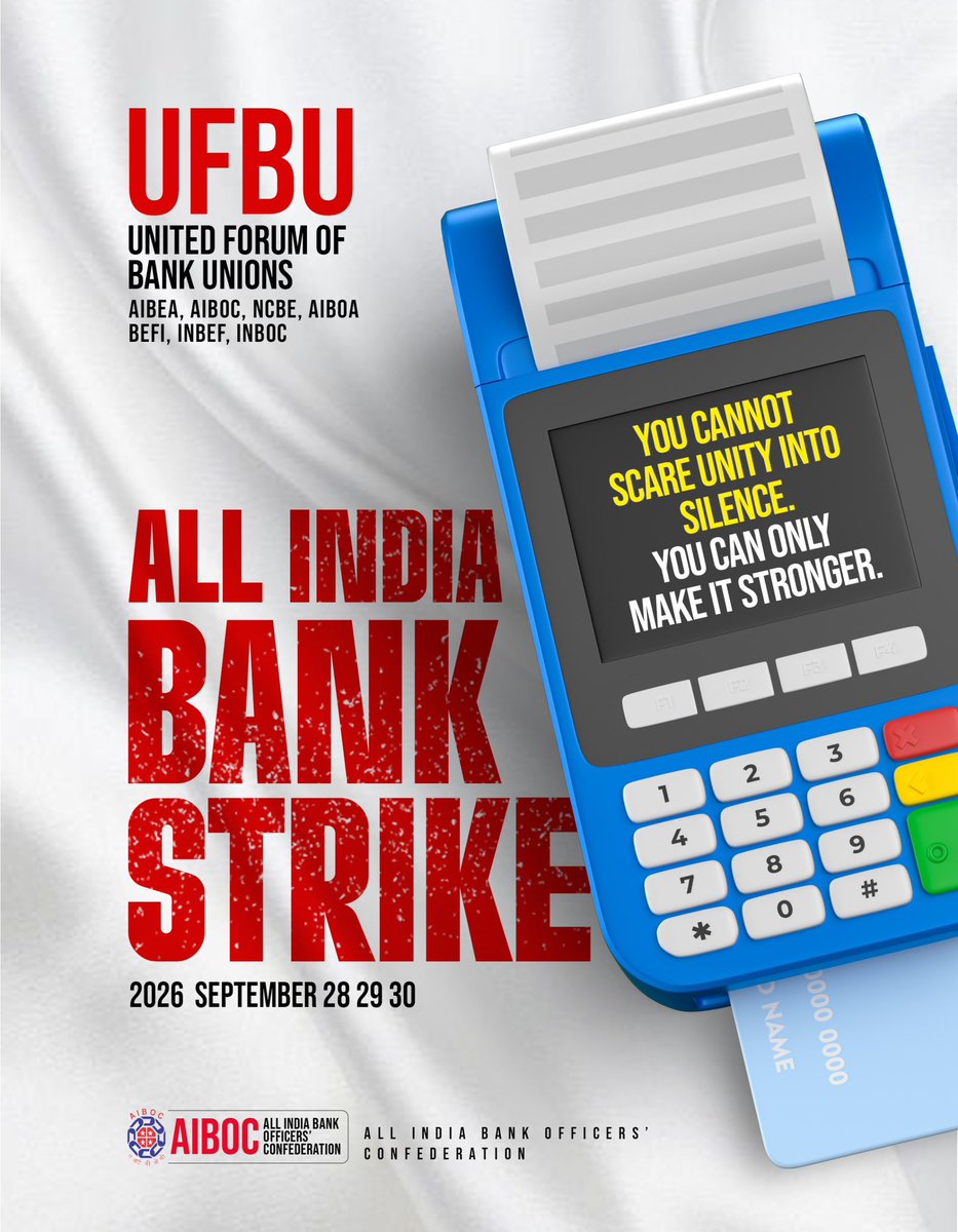 induchoodansree's tweet photo. @nsitharamanoffc @DFS_India @PMOIndia 
Manufacturing a perception won’t manufacture reality. Open a few branches. Click a few photographs. Showcase a few transactions and declare that “everything is normal.”

Who are you trying to convince? The public or yourselves?

A managed photo-op cannot erase a nationwide strike or the voice of thousands of employees. Perception may be manufactured. But the resolve of the workforce cannot.

#UFBU #AIBOC