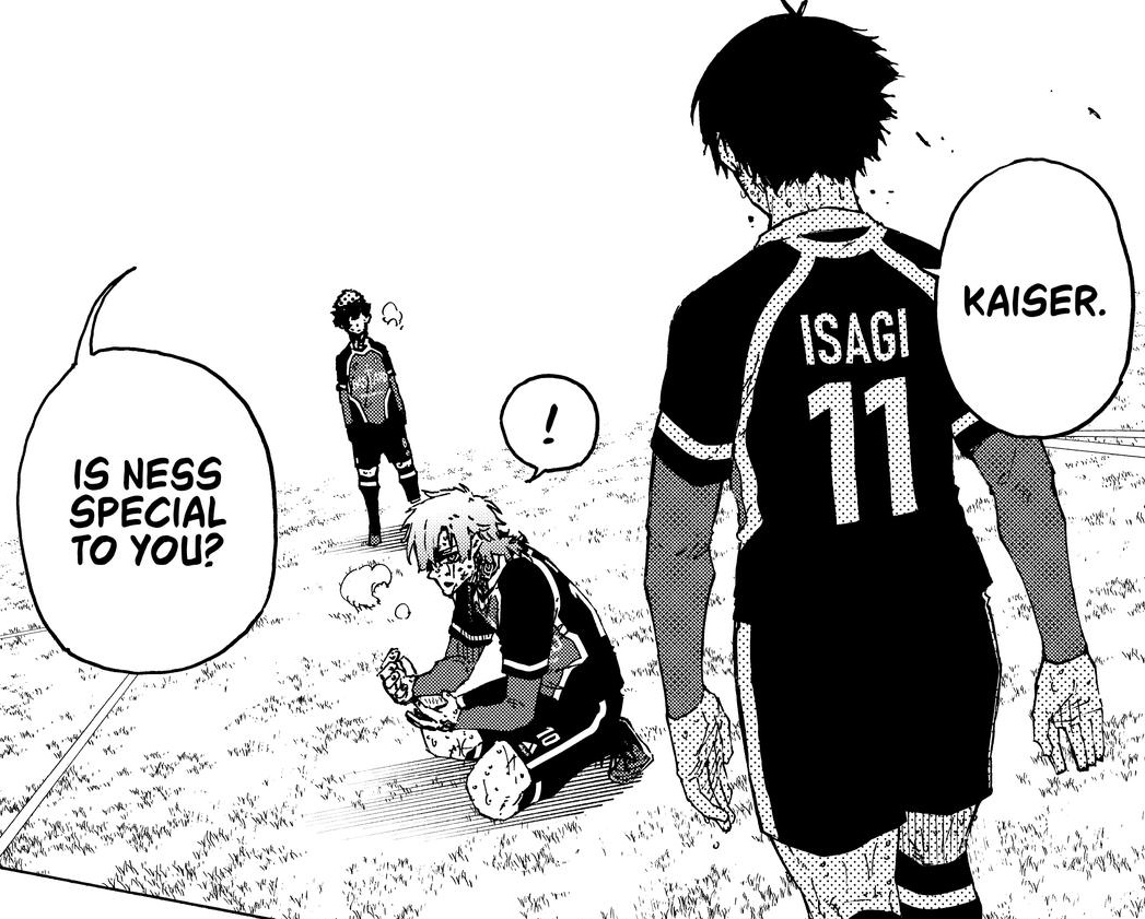 yabsep2's tweet photo. La cara de Kaiser jajaja acaba de ser derrotado, estaba destrozado mentalmente y de la nada se le acerca Isagi a preguntarle si considera Ness especial, le estaba sacando todo en cara 😭, estaba bien la humillación y todo pero sacarle el tema de su "casi algo" ya era pasarse https://t.co/ZFT923uwZ1
