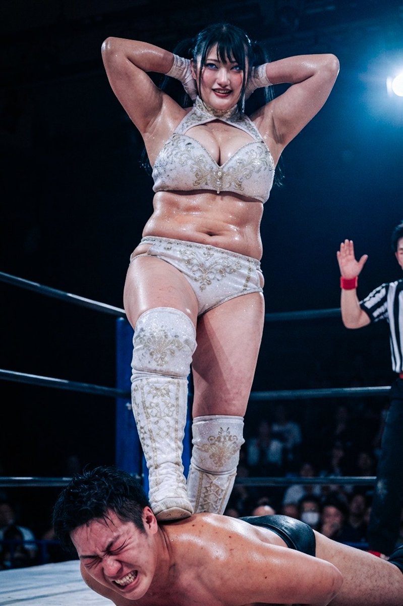 DEKKAI_BBW's tweet photo. #M格闘　#ミックスファイト #デカ女 
みんなに聞���たい　女子プロレスラーの彼女に踏まれたい願望はある？ https://t.co/85o3hIeTyy