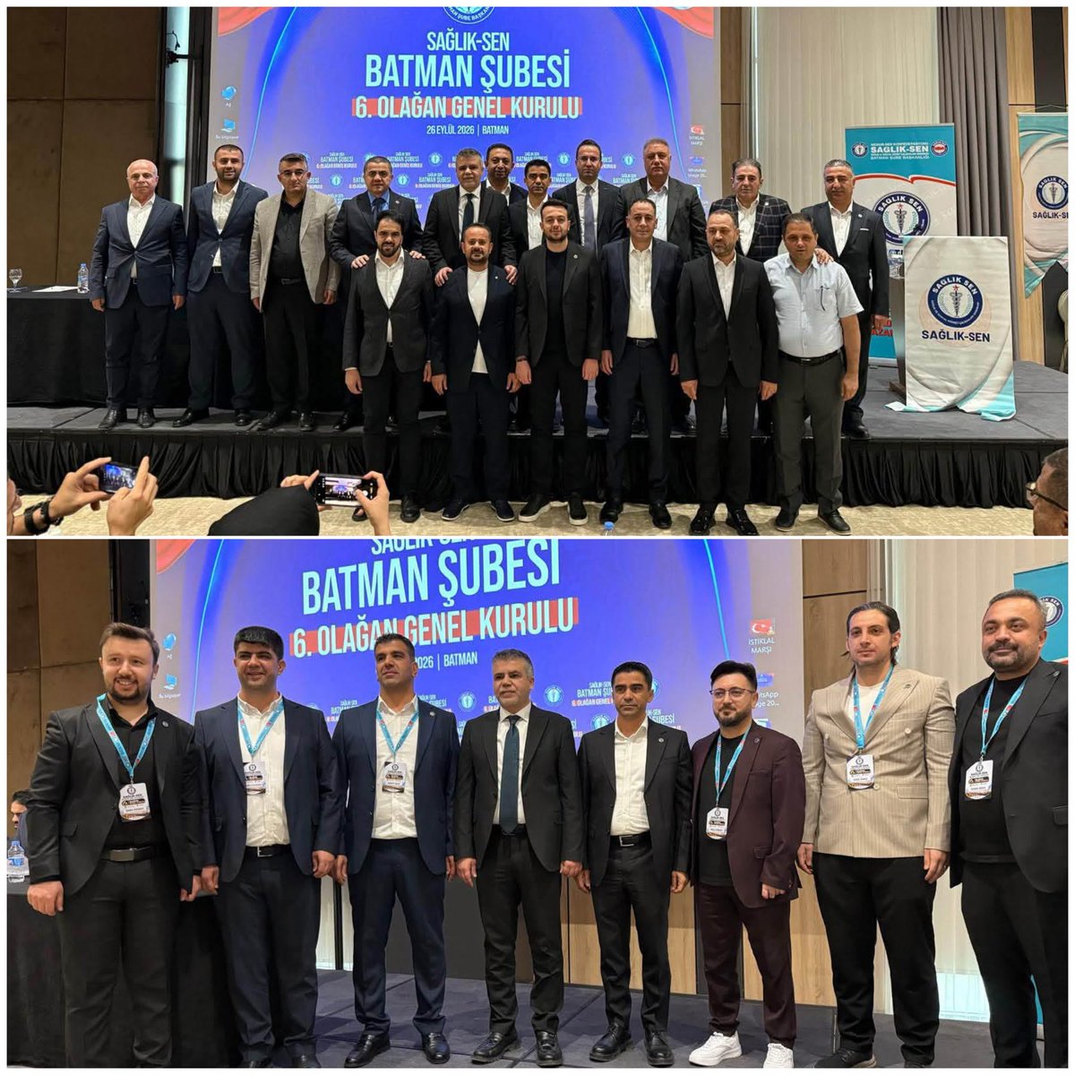 adymnsagliksen's tweet photo. 📍BATMAN  

Sağlık-Sen Batman Şubemizin 6.Olağan Genel Kuruluna;

Sağlık-Sen Genel Başkan Yardımcımız Sn.Yasin BARUTÇU ve Şube Başkanlarımız ile birlikte katılım sağladık.

Güven tazeleyerek yeniden Şube Başkanı seçilen çok değerli Sn.İbrahim Halil DURSUN Başkanımızı ve Yönetim Kurulunu tebrik ediyor, başarılar diliyoruz.

Sağlık-Sen Adıyaman