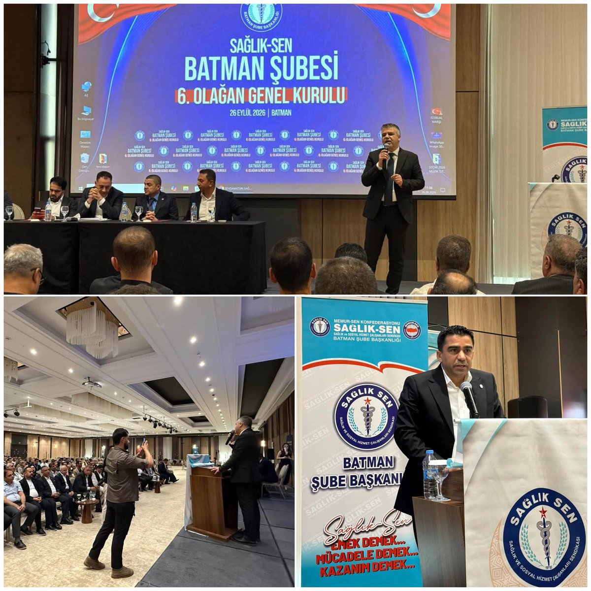 adymnsagliksen's tweet photo. 📍BATMAN  

Sağlık-Sen Batman Şubemizin 6.Olağan Genel Kuruluna;

Sağlık-Sen Genel Başkan Yardımcımız Sn.Yasin BARUTÇU ve Şube Başkanlarımız ile birlikte katılım sağladık.

Güven tazeleyerek yeniden Şube Başkanı seçilen çok değerli Sn.İbrahim Halil DURSUN Başkanımızı ve Yönetim Kurulunu tebrik ediyor, başarılar diliyoruz.

Sağlık-Sen Adıyaman