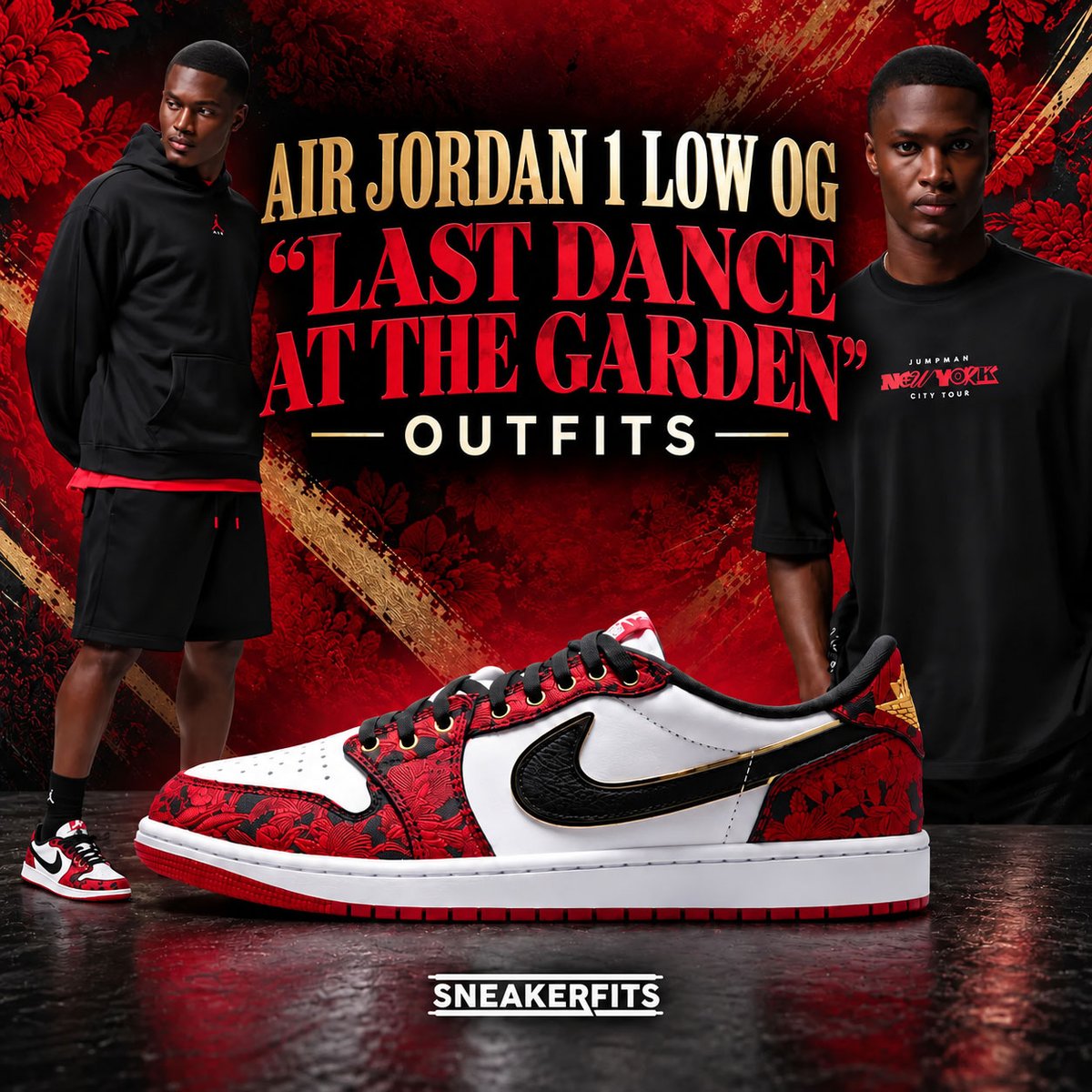 SneakerFitsCom's tweet photo. Air Jordan 1 Low OG “Last Dance At The Garden” outfit ideas.

Find matching shirts, hoodies, pants, shorts, jackets, accessories and Chicago Bulls hats.

Get the complete outfit guide:
https://t.co/gfq6Mg1GMx

#AirJordan1 #SneakerFits https://t.co/B7RKFSeQRj
