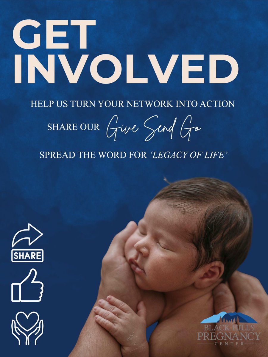 blackhillsprc's tweet photo. 💙 Share Now, Get Involved: The Legacy of Life Campaign

Have you heard about our newest effort to raise $3M to build a new facility for Black Hills Pregnancy Center?

An easy, no cost way to get involved is to share our GiveSendGo link

🔗 https://t.co/ICWnX95fKJ https://t.co/4E8tpf9CgC