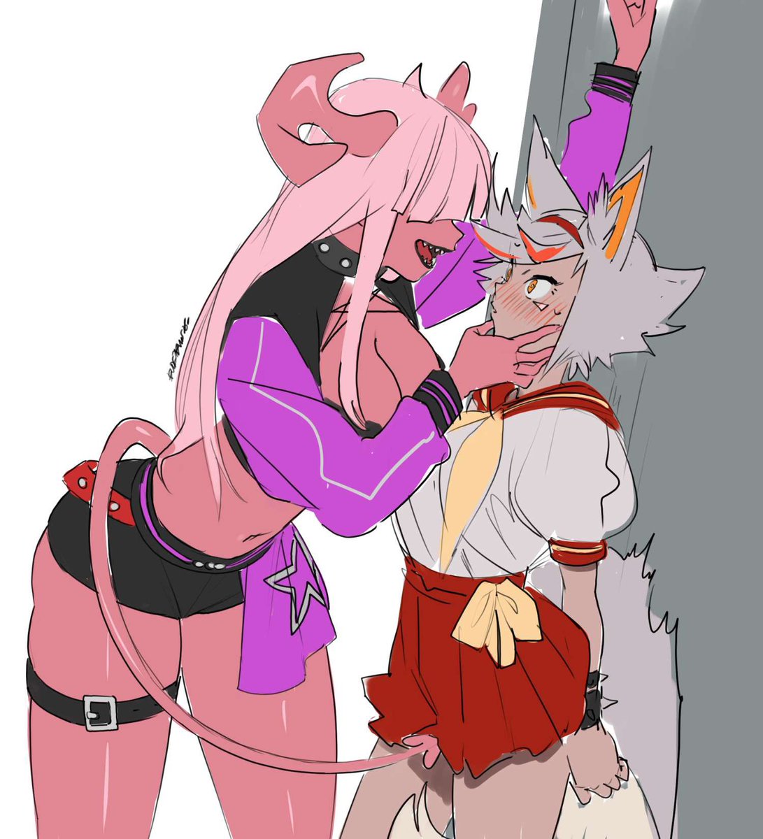CrimsonGekko's tweet photo. So, you must be curious, how did Lena and Talosa first met, well, let’s just say it was quite the eventful encounter…

Did Lena fell in love, even after that, well, the answer is yes, seeing as we are happily married now, hehe🤭

Peak collab with @SadisticCT 
Art by @EUDETENIS https://t.co/o9C3PRRpTh