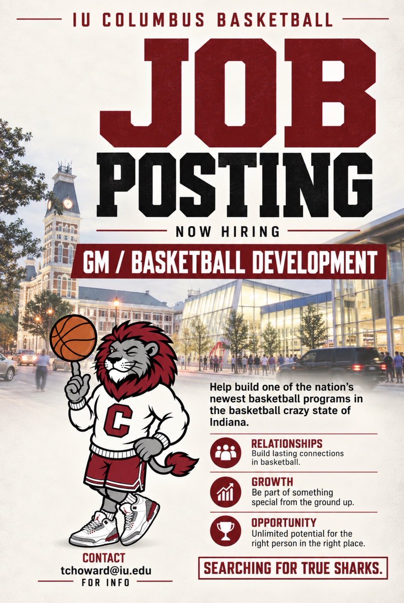 IUColumbusMBB's tweet photo. Building something new! The nation’s 2nd newest collegiate basketball program is growing by the day. Momentum is now! As is this cool opportunity.   

#CrimsonPride https://t.co/QIzqOQ8Ywt