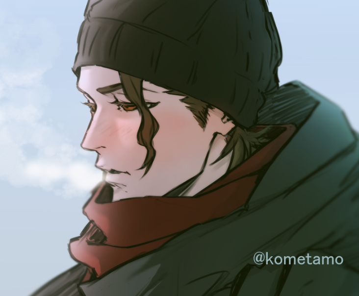 kometamo's tweet photo. 藍落書き
寒くて顔赤くなってる藍が見たくて描いてみた。
寒がりで冬着込みまくってると可愛い☺️ https://t.co/Fwed6Zqekl