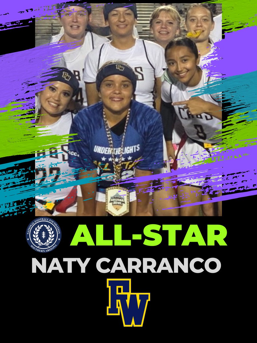 NFFsoArizona's tweet photo. We've got those Game Day feelsโ and with recognition is how we roll!
Congratulations NFFSAC All-Star @FlowingWellsHS Naty Carranco. Leading her team on & off the field! @theARIZONABOWL & @NFFsoArizona can't get enough of the energy prep flag ๐brings!
#buildthemup https://t.co/1tPvJBzmOe