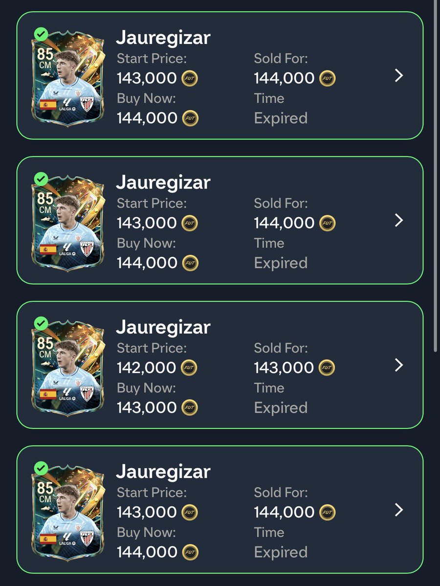 EAsportsFCleak's tweet photo. 🚨Destined for Glory Flips🚨

First promo of the year = MONEY💰💰💰

We made some INSANE calls in the discord and absolutely printed coins🥳🥳

Harder 160->215+🔥
Jauregizar 114->144🔥
Rogers 530->635🔥🔥
Isak 700k->800
Bisseck 115->135🔥
Aubameyang 235->265

We will do this today too👀🔥

👉 https://t.co/NqemRRBcjx