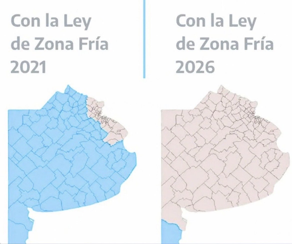 bd_wal's tweet photo. ¿Ustedes se dan cuenta que esto era un delirio, no? 90% de PBA en zona fría (??) cuando originalmente solo La Patagonia lo estaba (y lo sigue estando, como corresponde) https://t.co/mOEBPNW1pq