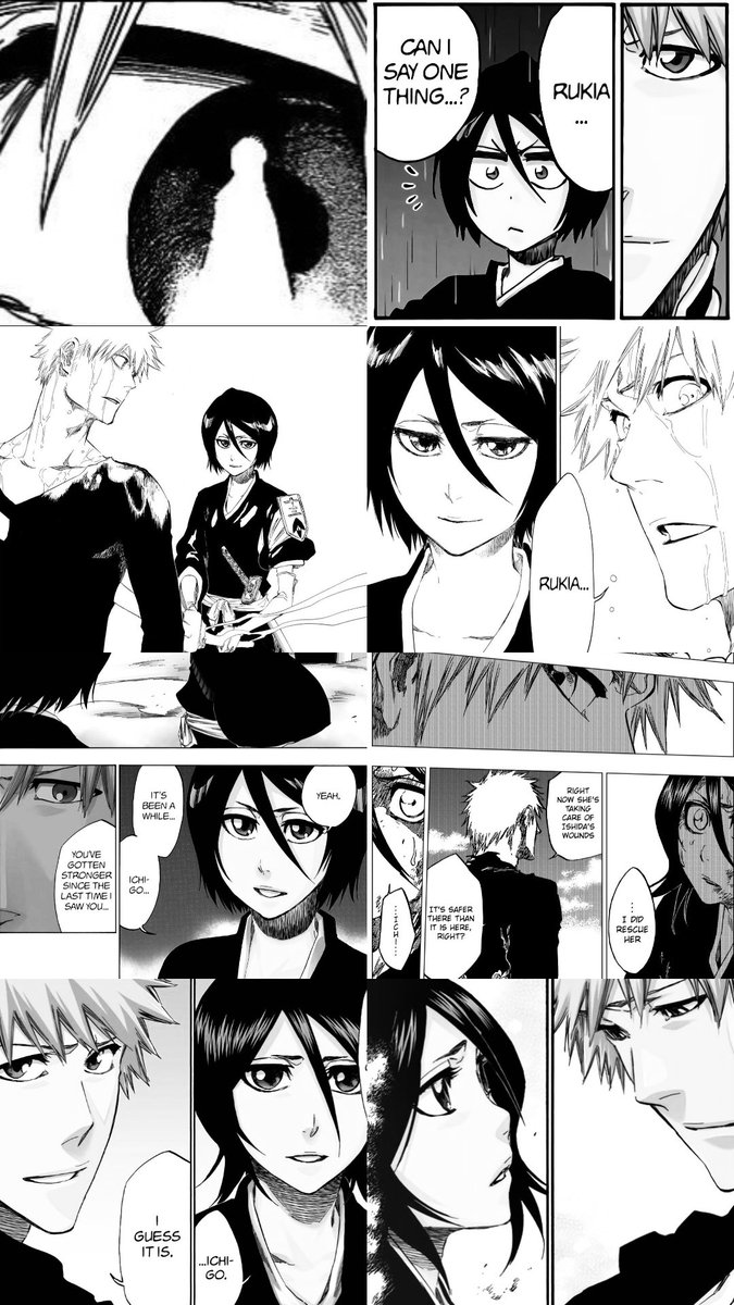 v_veritas_v's tweet photo. I noted one more fact about Ichigo. He definitely depends on eye contact with Rukia, &amp; as we know, eyes are mirror of soul. He always looks at her &amp; turns around just for that. But if Rukia turns away, he demands that she look him straight in eye. Ichigo literally depends on her. https://t.co/yDS555f4ui