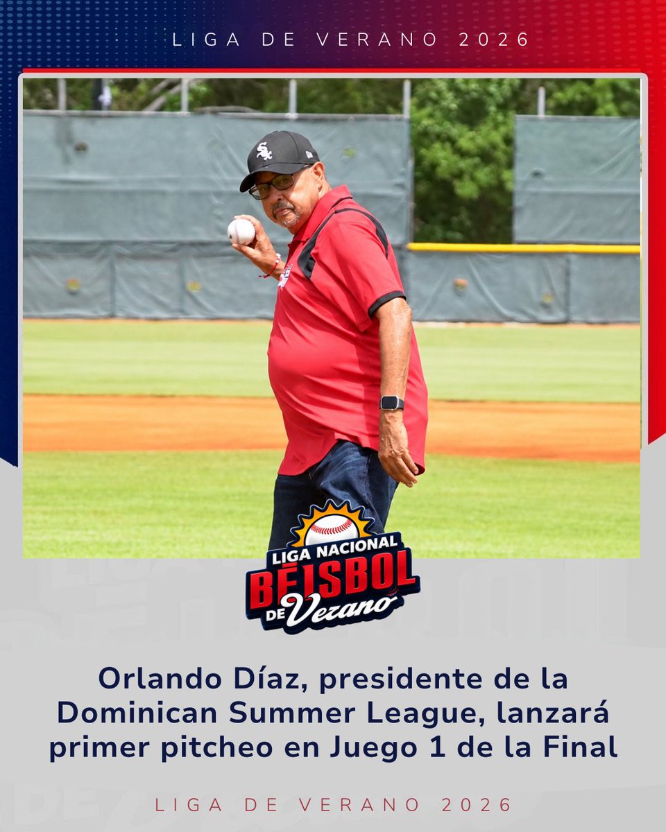 LigaDeVeranoRD's tweet photo. Honor a quién honor merece: Orlando Díaz, presidente de la Dominican Summer League (DSL) tendrá el lanzamiento de honor en el inicio de la #FinalDelVerano entre Atléticos de Puerto Plata y Mineros de Bonao.
#LigaDeVeranoRD
#ElFuturoEsAhora ✅ https://t.co/rHs3YcARe4
