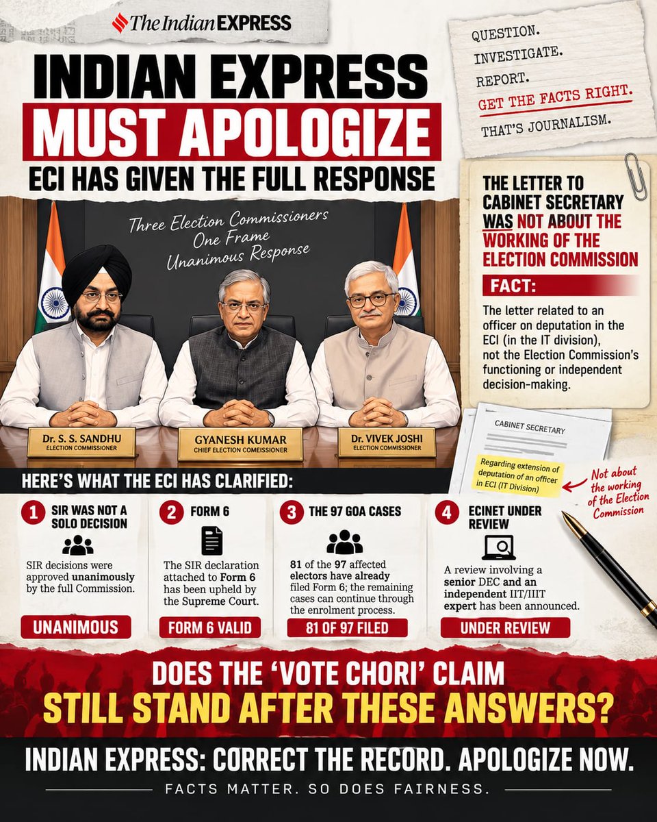 rnssroy's tweet photo. ECI says its Commissioners were free to offer suggestions and objections during . Calling that a continuing institutional rift needs to be reconciled with this response. #IndiaExpressApologies @IndianExpress @RitikaChopra__
https://t.co/4uCps79Yft