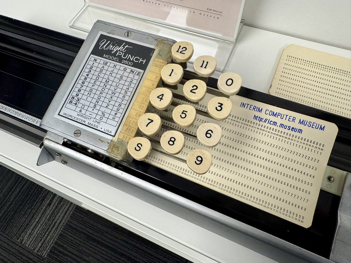sdf_pubnix's tweet photo. Punchcard souvenir for you along with instructions for using the Wright Punch model 2600

When you’ve punched your card, run it through the reader to display up to 80 characters.

https://t.co/ihON7y2jBE

#vintagecomputer #vintageconputing #retrocomputer #retrocomputing #ibm https://t.co/Ot0bppf7l7