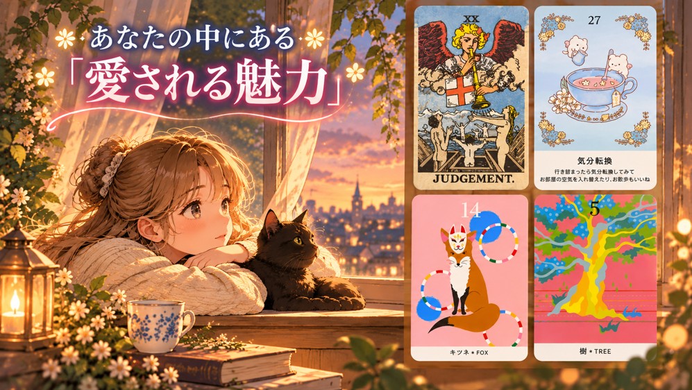 hidamari_nk's tweet photo. ＊あなたの中にある「愛される魅力」＊

あなたの愛される魅力は、
いろんな経験を重ねるたびに
自分自身と向き合い、
成長してきたところ。
辛いことや不安なことがあっても、
見ないふりをするのではなく、
「どうしてこうなったんだろう」
「じゃあ、これからどうしよう」
そうやって自分に問いかけながら、
何度も自分の力で立ち上がってきた人。

だからあなたには、
ただ優しいだけではない、
人の痛みを想像できる深さや
言葉に重みがあるんだと思う。
周りの人は、
そんなあなたの姿をちゃんと見てる。

「この人なら信じられる」
「この人には幸せでいてほしい」
そう思わせて、
自然と応援したくなる。
それが、あなたの中にある
「愛される魅力」だよ。

でもね、
いつも頑張り続けなくっても
大丈夫だからね。
ちょっと行き詰まったなと思ったら、
いったん気分転換してみて。
お部屋の空気を入れ替えたり、
少し外を歩いてみたり。
ほんの少し場所や空気を変えるだけで、
心もふっと軽くなるって
カードが言ってくれてるよ♪

#タロットカード 
＃ルノルマン
＃オラクルカード
