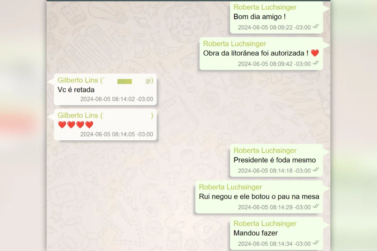 SodLinda's tweet photo. 💥Olha o Lula! Mensagens no celular de Roberta Luchsinger mostram diálogo entre ela e o Governador do Maranhão sobre a liberação de verbas para obras no Estado: "Rui (Costa) negou mas ele (Lula) botou o pau na mesa e mandou fazer"_ Tudo leva a crer que Lula é o Chefe do Esquema! https://t.co/ZiU7kcYJF7
