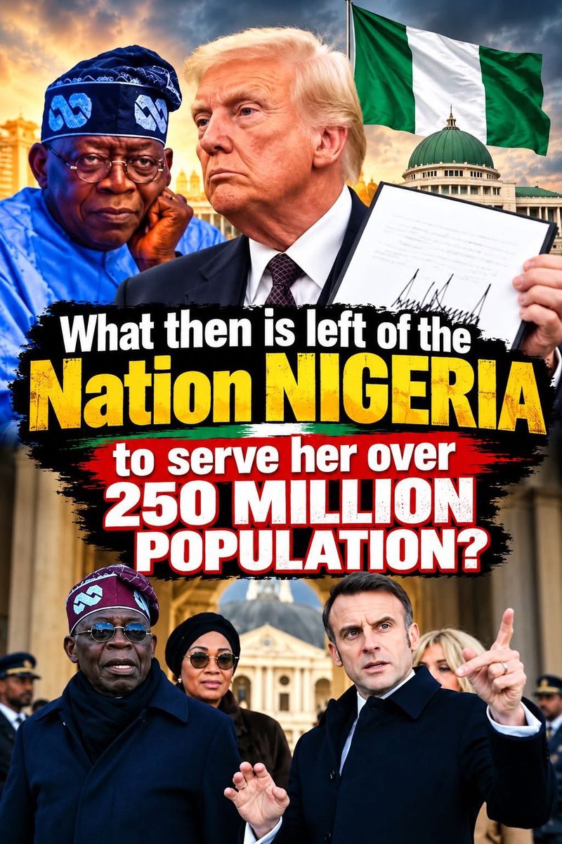 ChinasaNworu's tweet photo. Your Banking and Tax system handed over to FRANCE 🇫🇷

Your Mines and resources worth $700 billion, handed over to USA 🇺🇸

Your Defence tech and digital data handed over to USA 🇺🇸

Your strategic Seaport handed over to Britain 🇬🇧

Your Lithium and cobalt mines handed over to AUstralia 🇦🇺
Your Health data handed over to USA 🇺🇸

What then is left of the Nation NIGERIA to serve her 250 million population? NOTHING! 

These are the exact same people with history of unaliving your kings and ensl^ving your people. The exact same people who invaded, pillaged, graped and looted your resources and artifacts still sitting in their museum till date.

Culled from Papa Ubah
@real_IpobDOS 
@NGRSenate 
@HouseNGR @mfa_russia