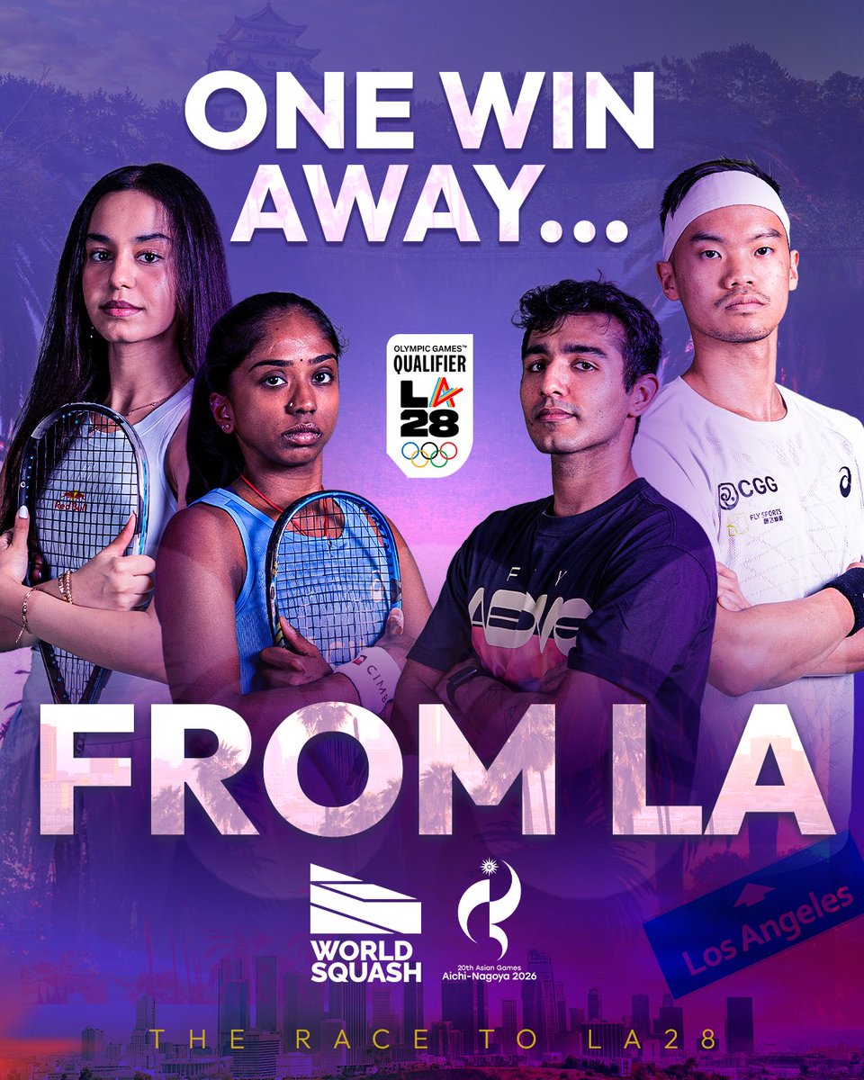 WorldSquash's tweet photo. Just four players remain at the Asian Games

Who will win gold and become squash’s first ever Olympian? https://t.co/j65QPEL4YP