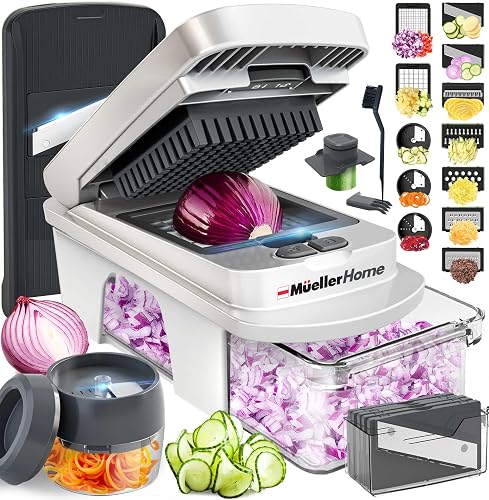 keptbyjade's tweet photo. I just received Mueller Pro-Series All-in-One, 12 Blade Mandoline Slicer for Kitchen | Spiralizer, Food Chopper, Vegetable Slicer, Cutter, Dicer, Grater, Kitchen Gadgets with Container, White Sand/Gray - 12 Blade - White Sand/Gray from Anonymous via Throne. 💋 https://t.co/FIlZgnEfVT