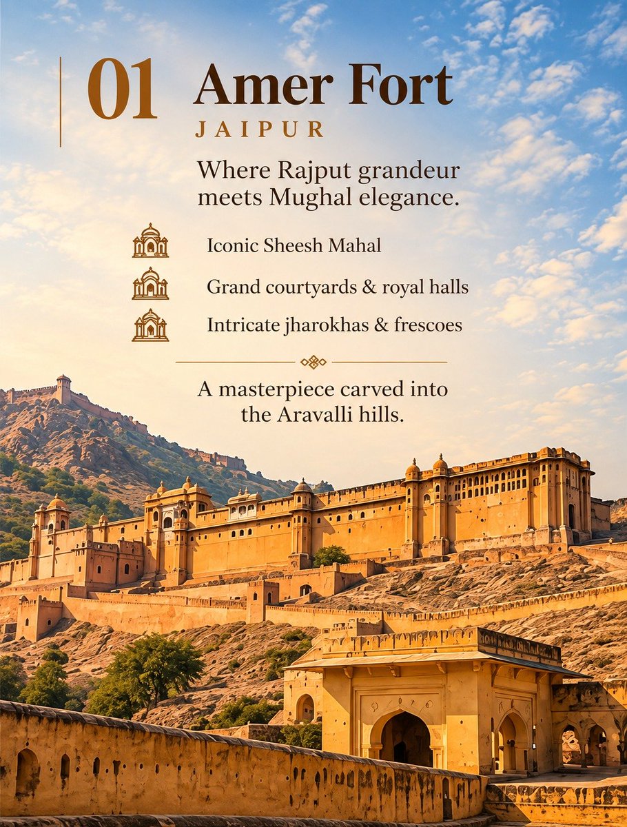 FortinRajasthan's tweet photo. Rajasthan — where every wall has a story.
Which one would you love to explore first?
Save this post for your next Rajasthan heritage journey.
#FortInRajasthan #Rajasthan #RajasthanTourism #JioHotstar #PlusGSTLaunched #RajasthanHeritage #HeritageOfRajasthan https://t.co/BrdRRlXOCK
