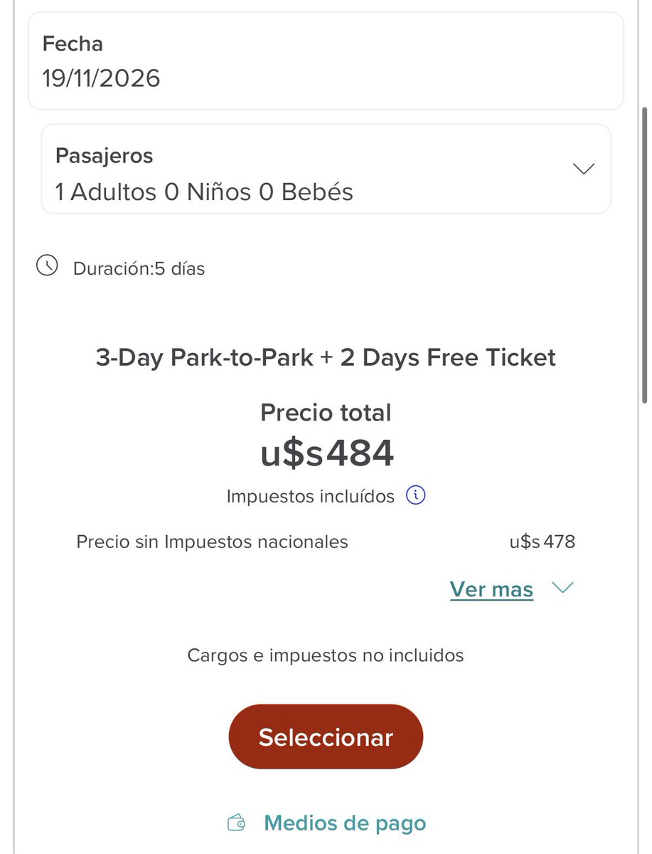 chicodlasmillas's tweet photo. Si están buscando reservar para Universal encontré que tanto en Almundo como Despegar (incluso
Booking el hospedaje) está mucho más barato que la web oficial de Universal

Un ejemplo para los tickets 

Además en Almundo hay hasta 100.000$ off pagando con MODO

Me ahorré aprox 1000 usd