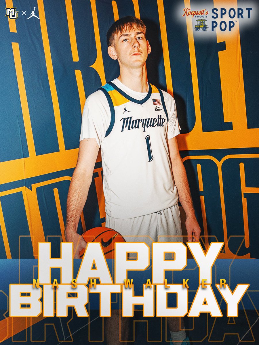 MarquetteMBB's tweet photo. Happy Birthday to Nash Walker!🥳

We appreciate you Nash!

#MUBB | #WeAreMarquette https://t.co/v3yEcb8FXQ