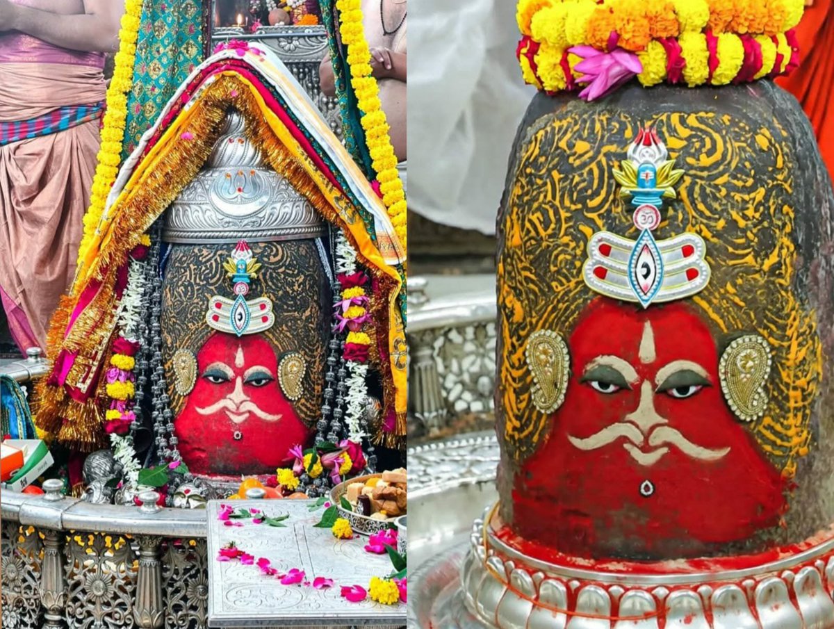 Sanjay7july's tweet photo. *श्री महाकालेश्वर ज्योतिर्लिंग उज्जैन जी के श्रृंगार दर्शन आज दिनांक 26 सितंबर 26 दिन शनिवार* https://t.co/MrEKmoicIb