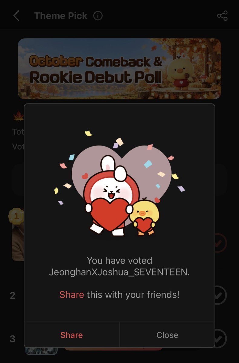 jisoohong_ph's tweet photo. [VOTING] 

JxJ IS CURRENTLY #1! Please VOTE for JEONGHAN x JOSHUA!

WIDEN THE GAP! 📣📣📣

Choeaedol themed pick: October Comeback & Rookie Debut Event is NOW OPEN! 

🎯 Top 1
🖇 https://t.co/j52yR1qj9w
🗓 Oct 7, 23:59 KST
🏆 Hot Trend sliding banner inside the app for 1 week + Free Charging Station placement for 3 days

#JOSHUA #조슈아 #JEONGHAN #정한 #SEVENTEEN @pledis_17